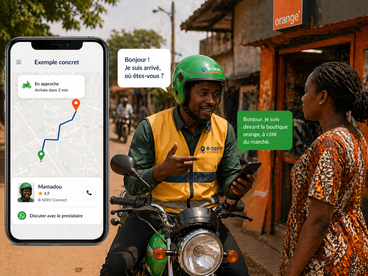Exemple de mise en relation B-SERV Connect